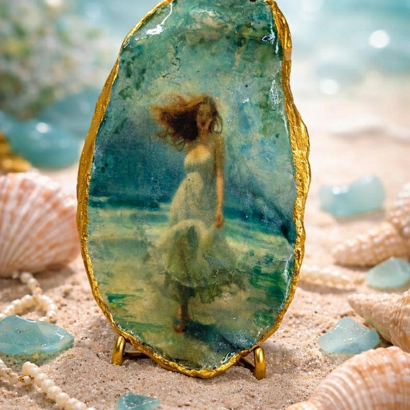 Other - Elegant Gold and Blue Art Piece